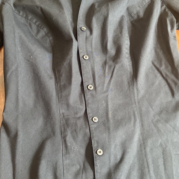Marks and Spencer 3/4 length black button down shirt - Picture 3 of 5